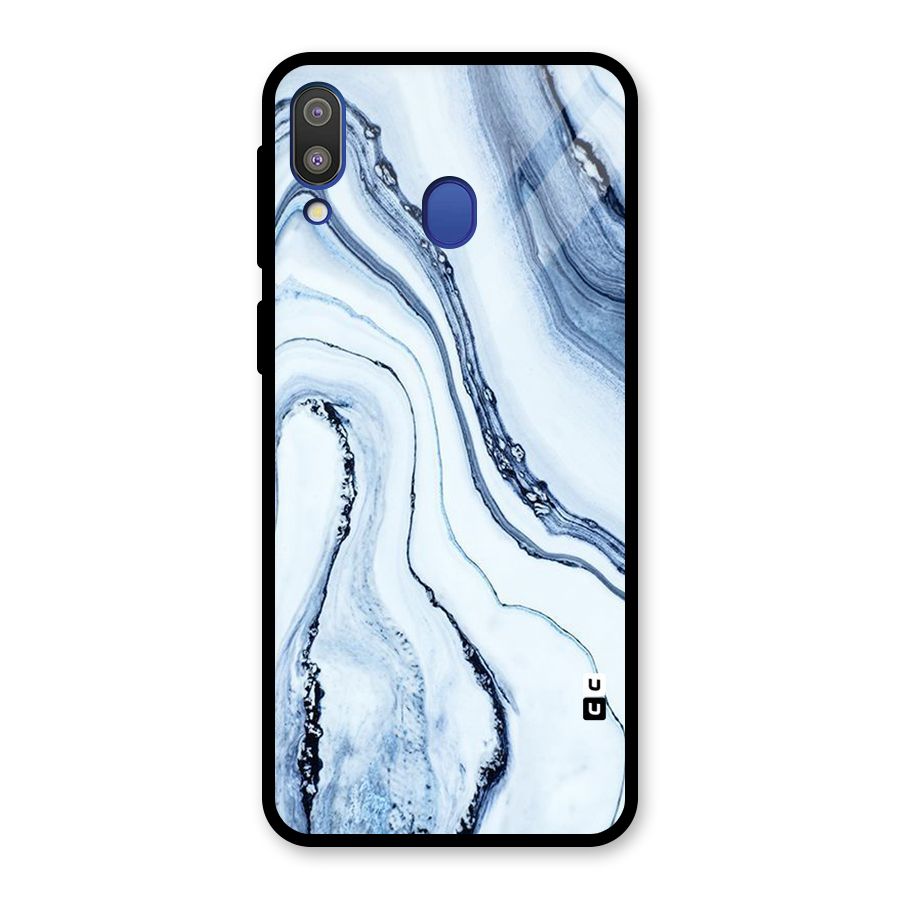 Marble Style (Printed) Glass Back Case for Galaxy M20