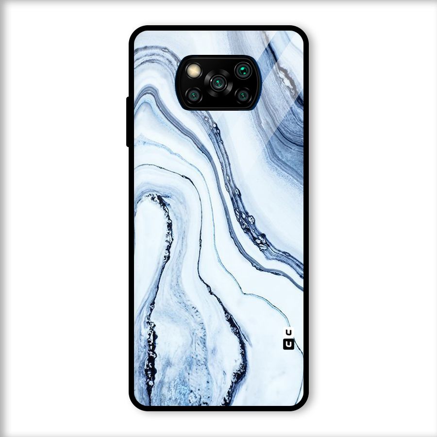 Marble Style (Printed) Glass Back Case for Poco X3
