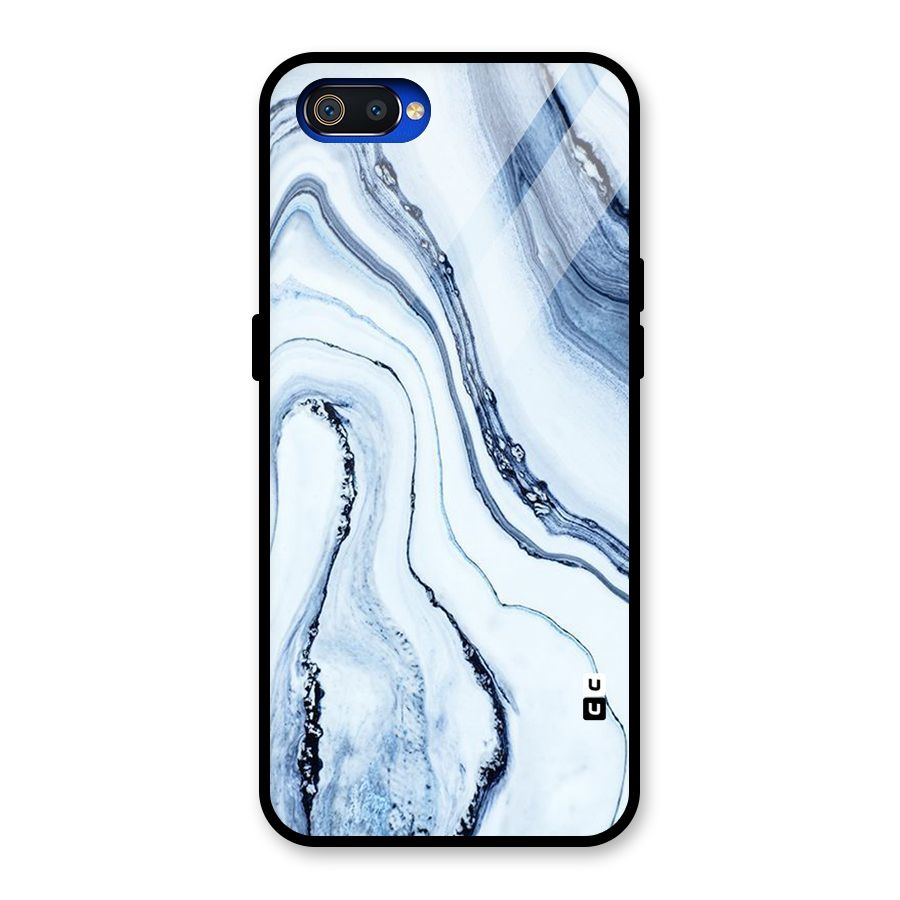 Marble Style (Printed) Glass Back Case for Realme C2
