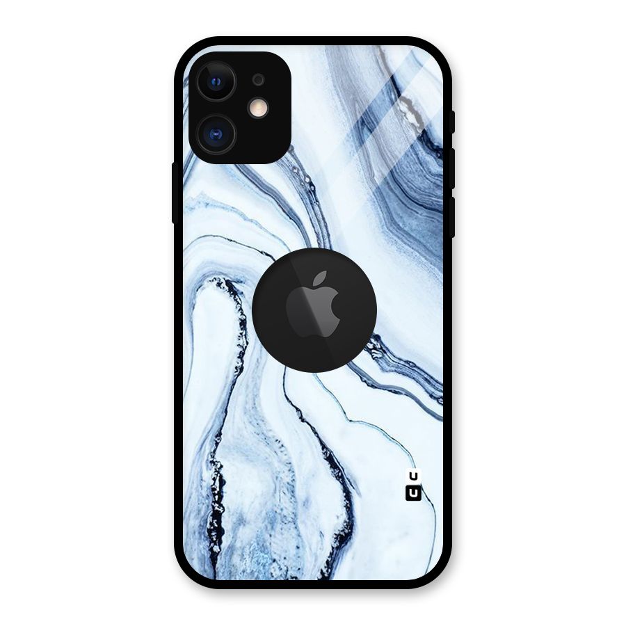 Marble Style (Printed) Glass Back Case for iPhone 11 Logo Cut