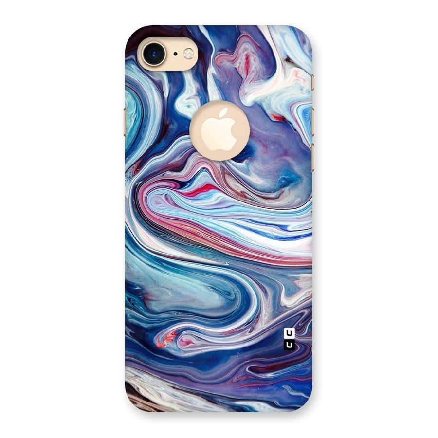 Marble Style Printed Back Case for iPhone 7 Logo Cut