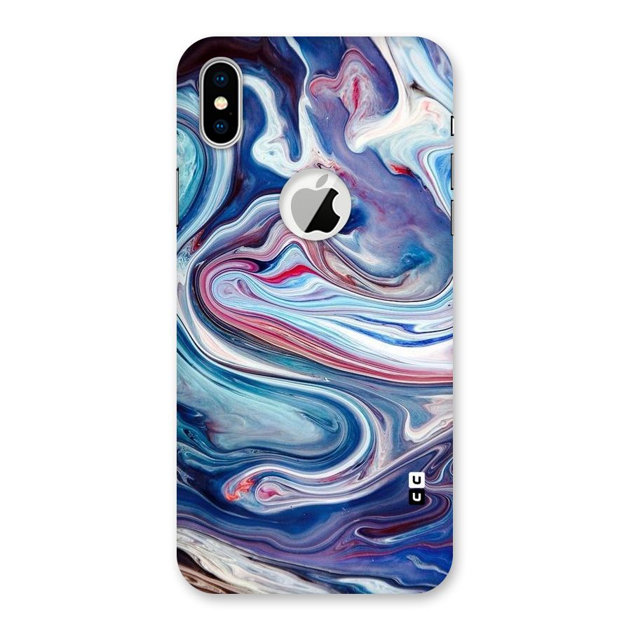 Marble Style Printed Back Case for iPhone X Logo Cut