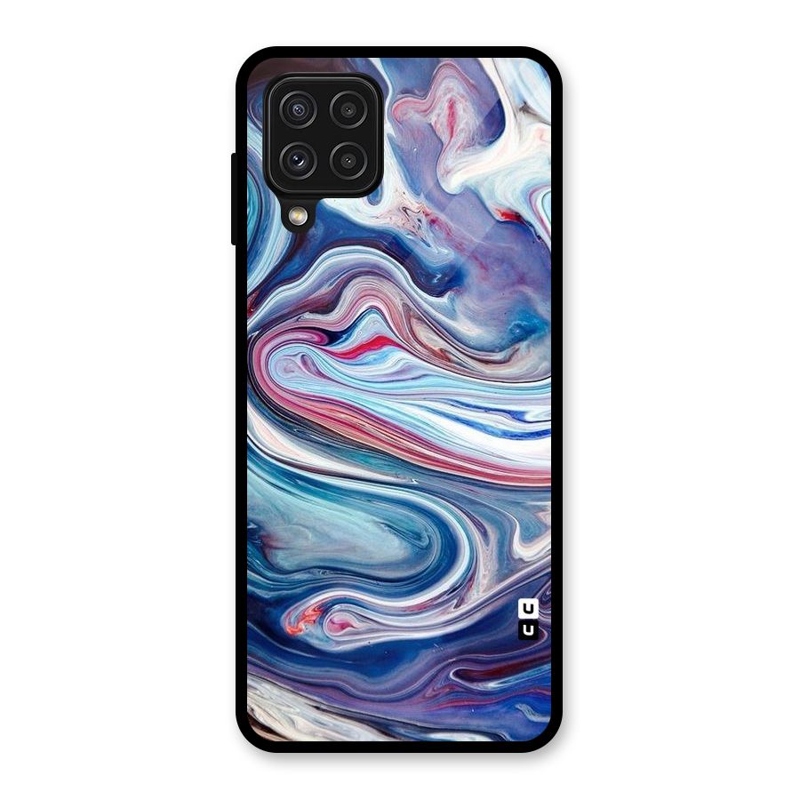 Marble Style Printed Glass Back Case for Galaxy A22 4G
