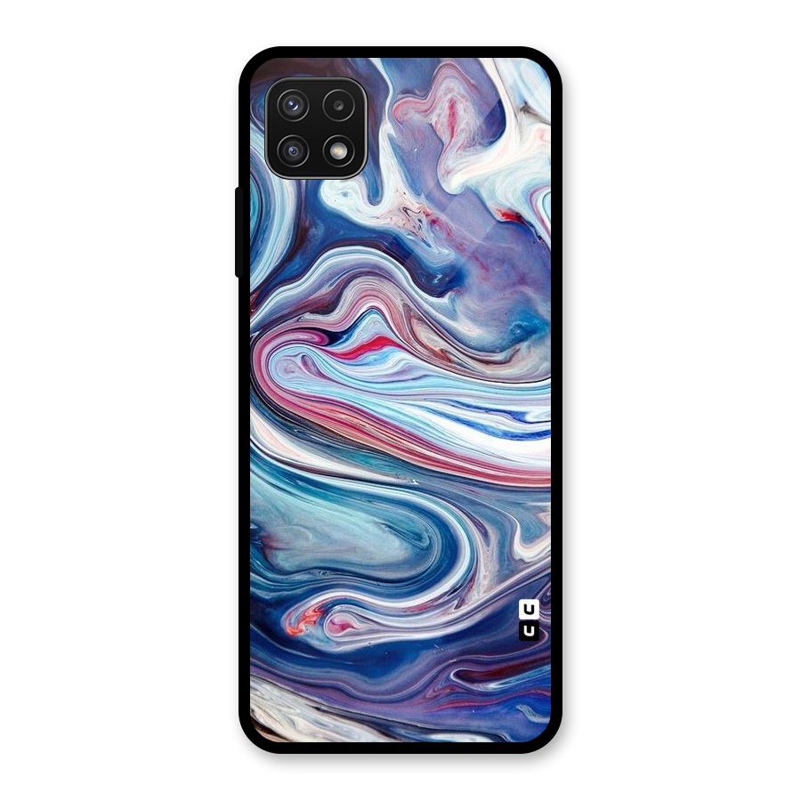 Marble Style Printed Glass Back Case for Galaxy A22 5G