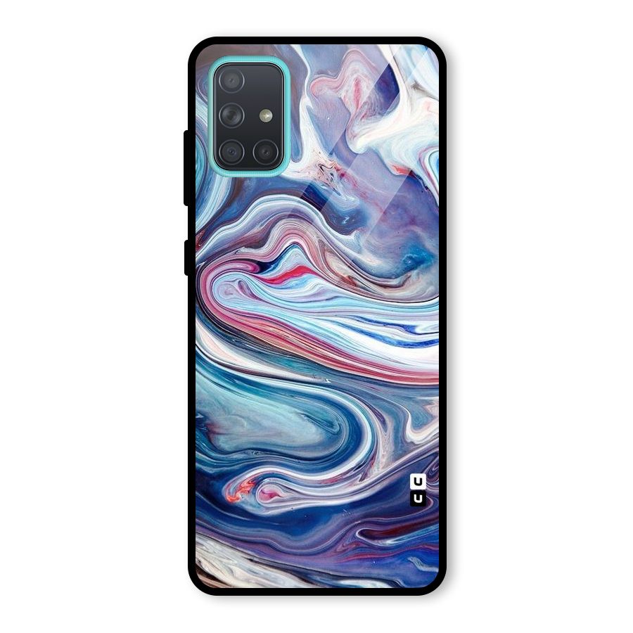 Marble Style Printed Glass Back Case for Galaxy A71