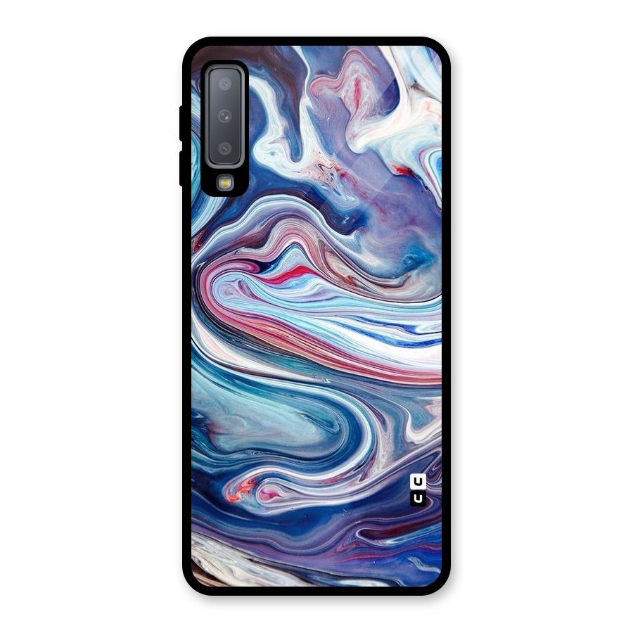Marble Style Printed Glass Back Case for Galaxy A7 (2018)
