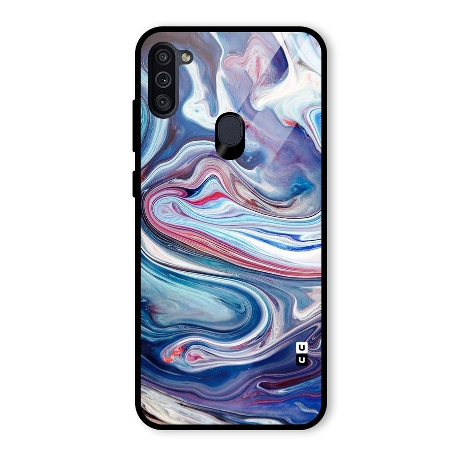 Marble Style Printed Glass Back Case for Galaxy M11