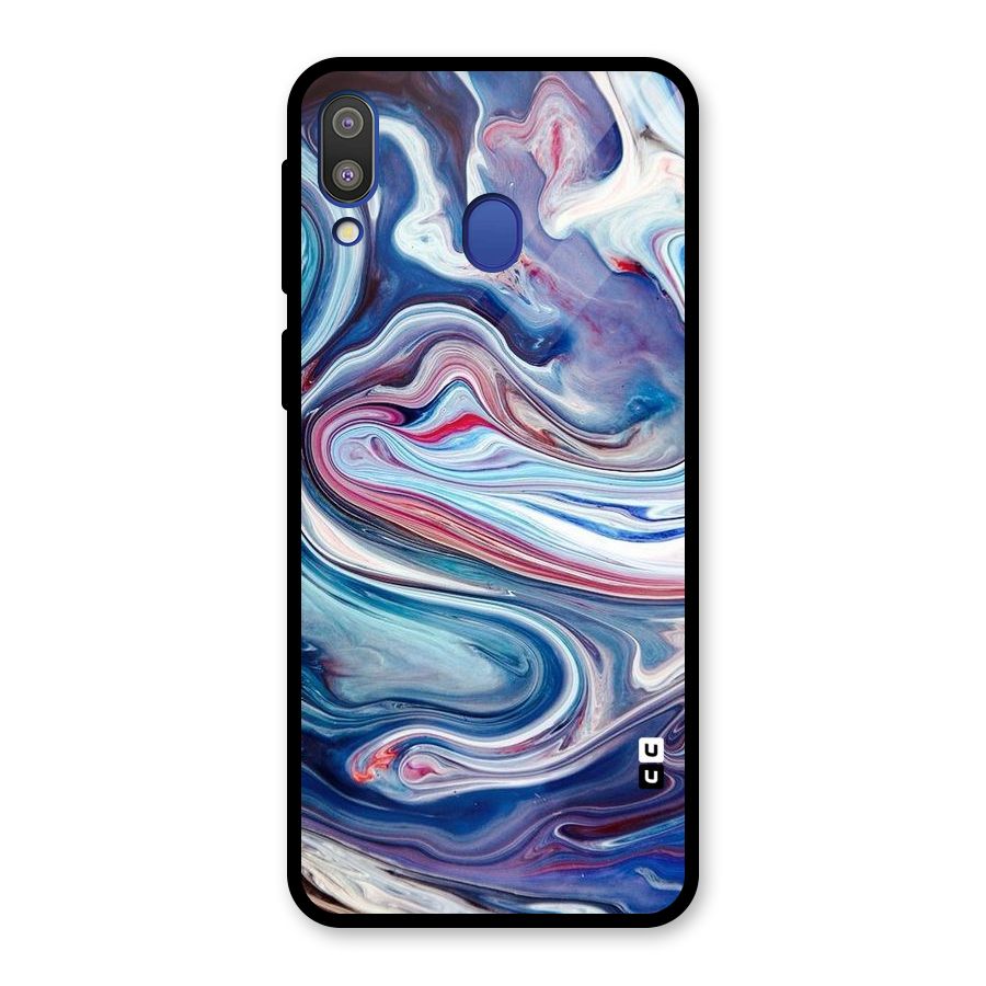 Marble Style Printed Glass Back Case for Galaxy M20