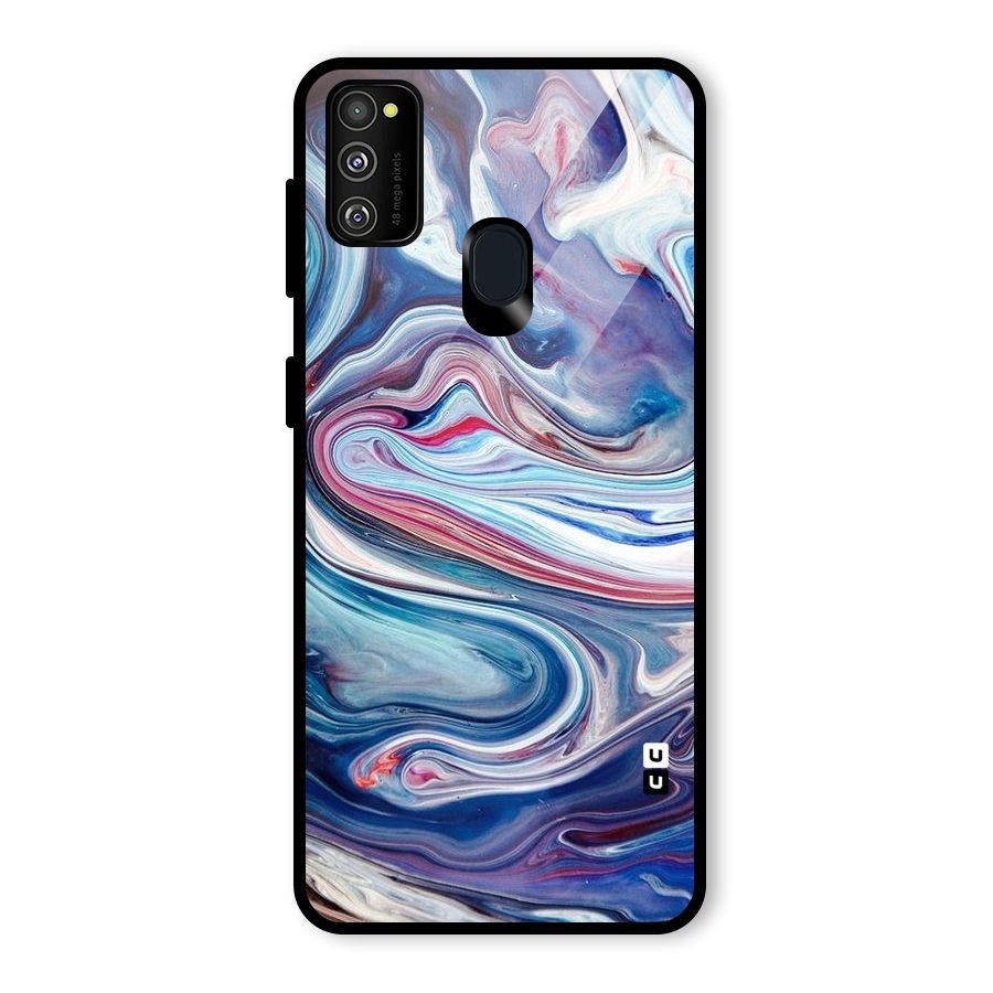 Marble Style Printed Glass Back Case for Galaxy M30s