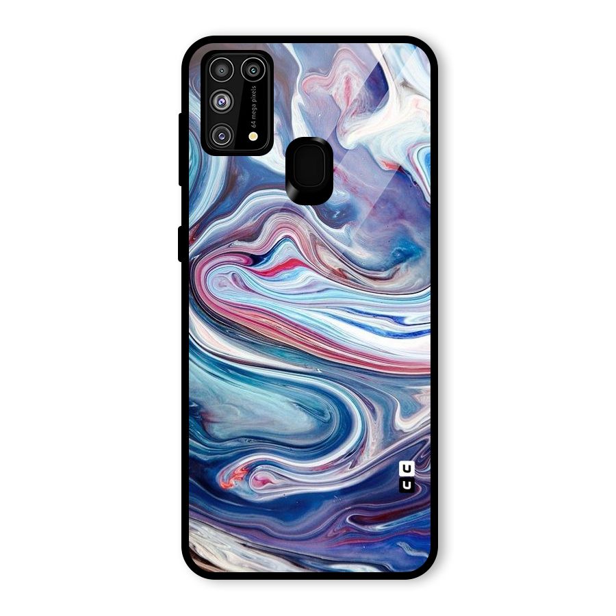 Marble Style Printed Glass Back Case for Galaxy M31