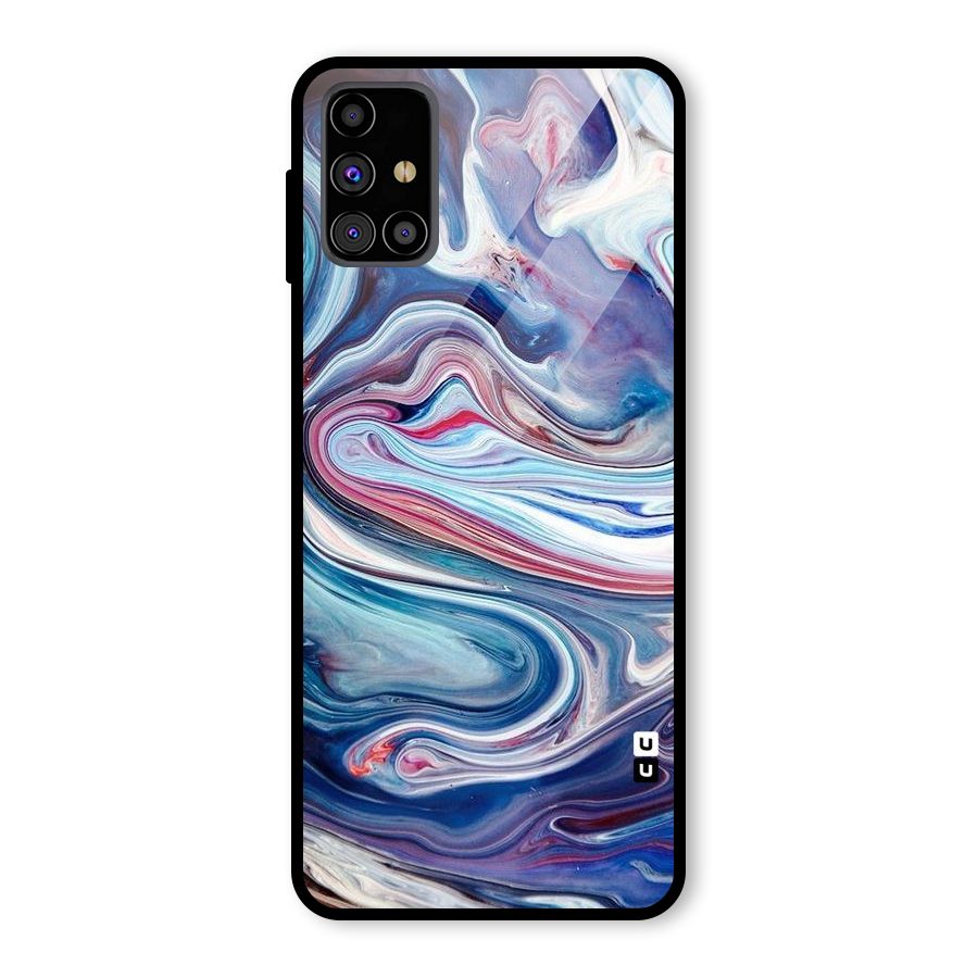 Marble Style Printed Glass Back Case for Galaxy M31s