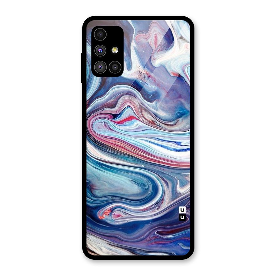 Marble Style Printed Glass Back Case for Galaxy M51