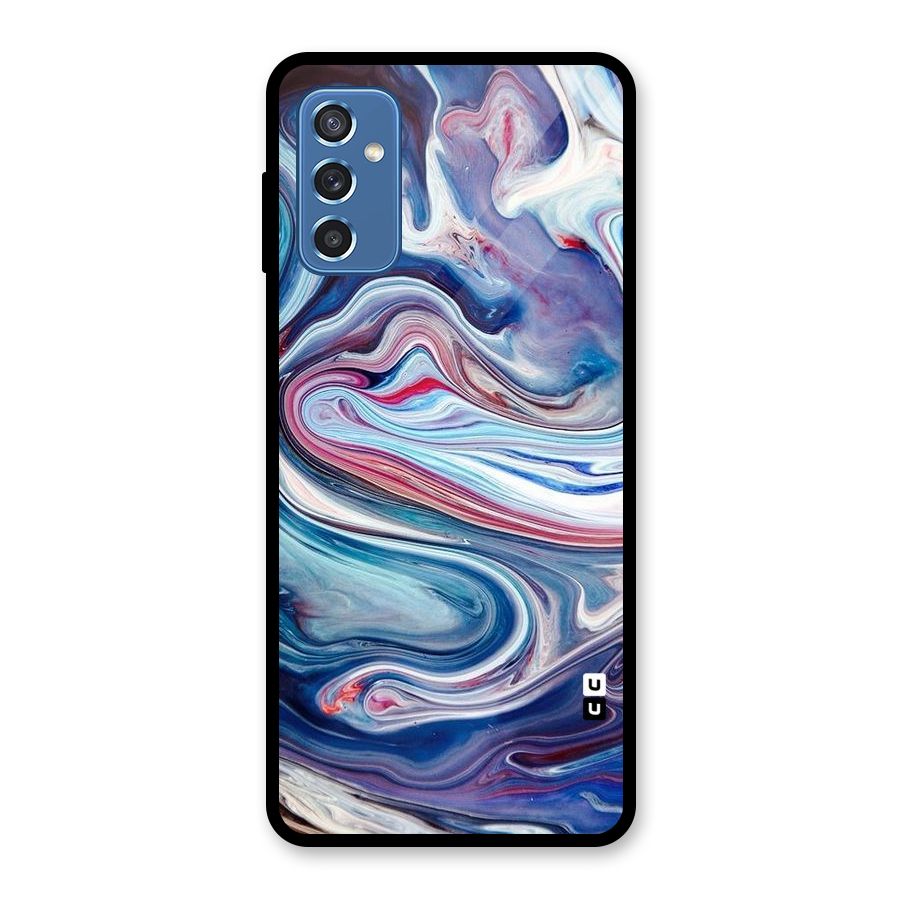 Marble Style Printed Glass Back Case for Galaxy M52 5G