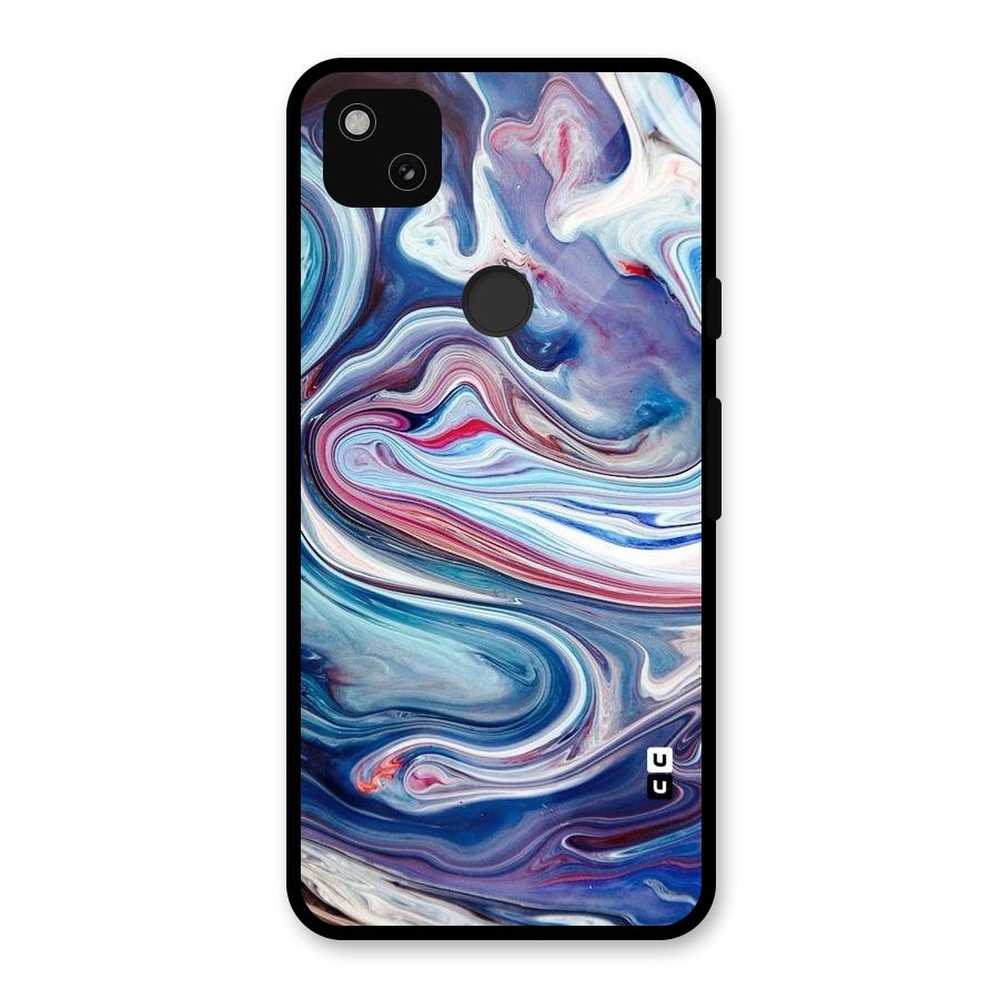 Marble Style Printed Glass Back Case for Google Pixel 4a