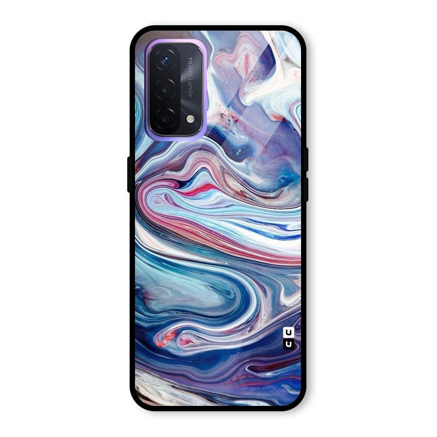 Marble Style Printed Glass Back Case for Oppo A74 5G
