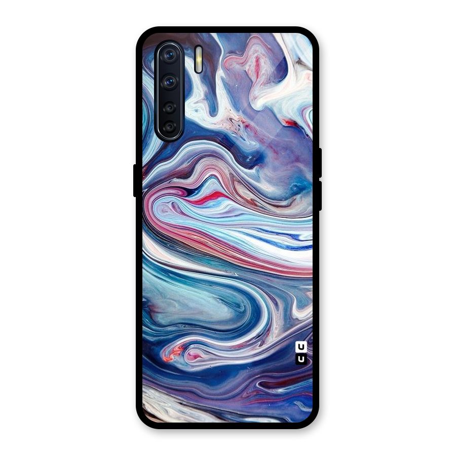 Marble Style Printed Glass Back Case for Oppo F15