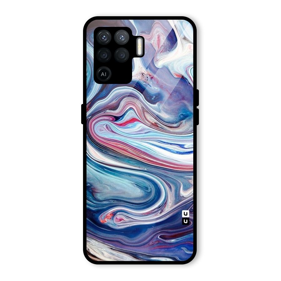 Marble Style Printed Glass Back Case for Oppo F19 Pro