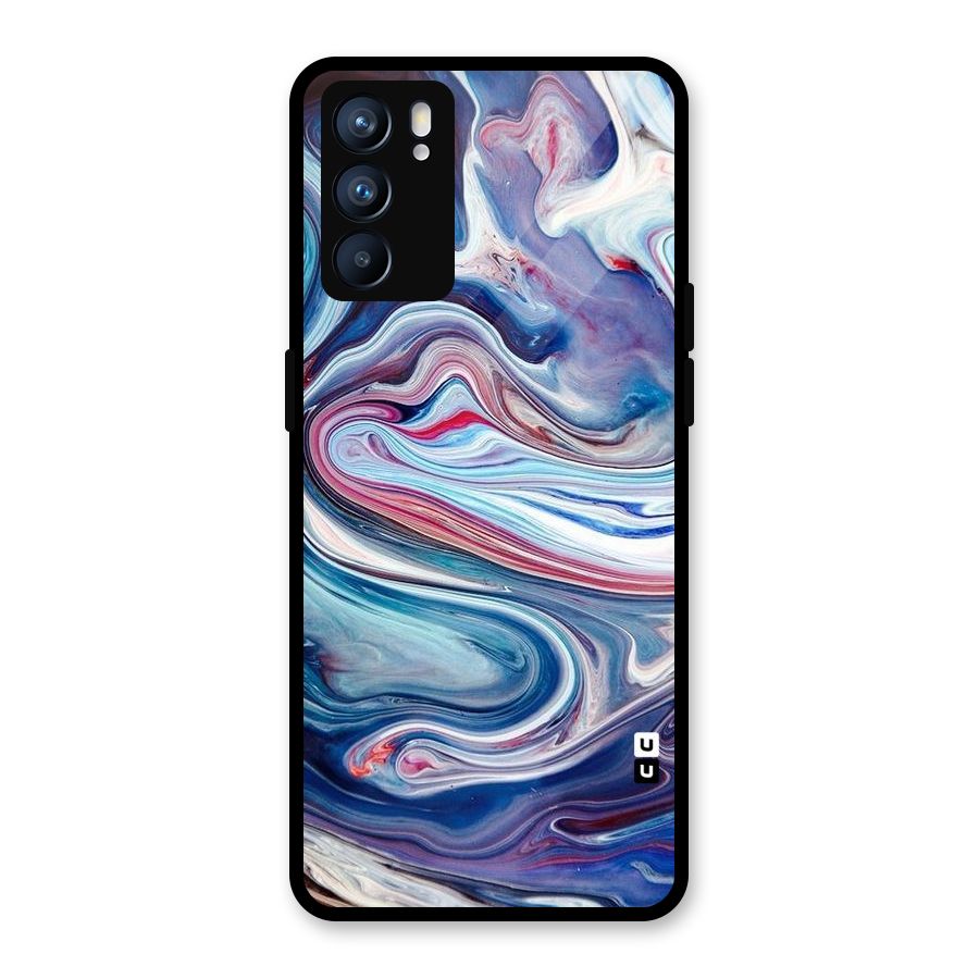 Marble Style Printed Glass Back Case for Oppo Reno6 5G