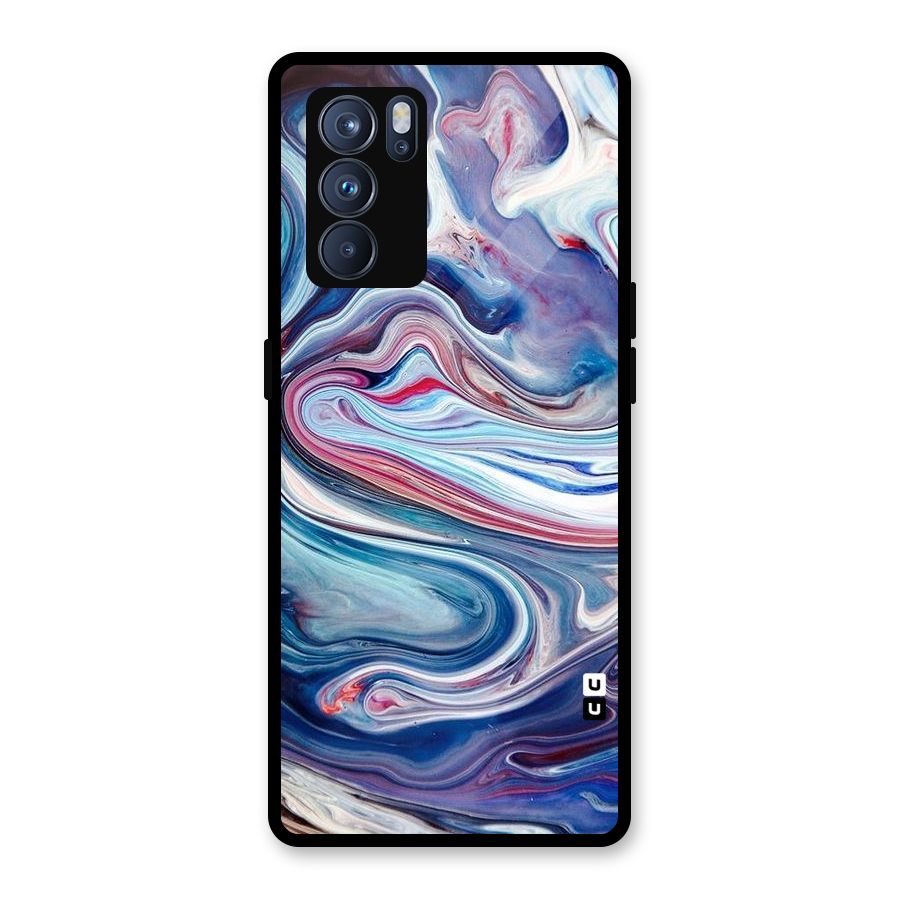 Marble Style Printed Glass Back Case for Oppo Reno6 Pro 5G