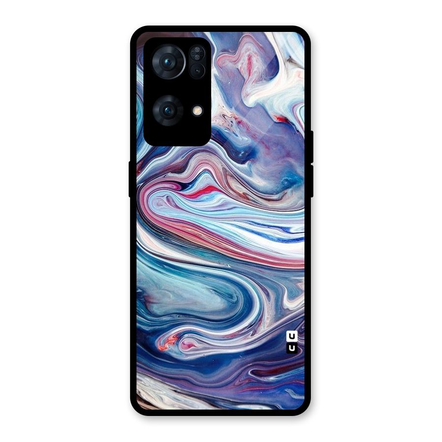 Marble Style Printed Glass Back Case for Oppo Reno7 Pro 5G