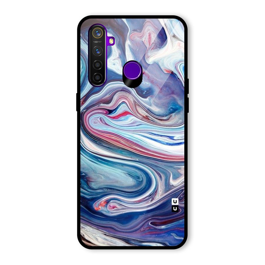 Marble Style Printed Glass Back Case for Realme 5 Pro