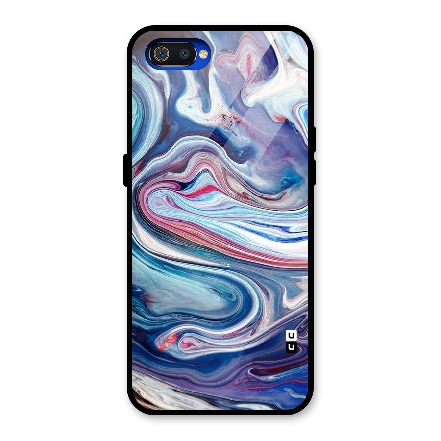 Marble Style Printed Glass Back Case for Realme C2