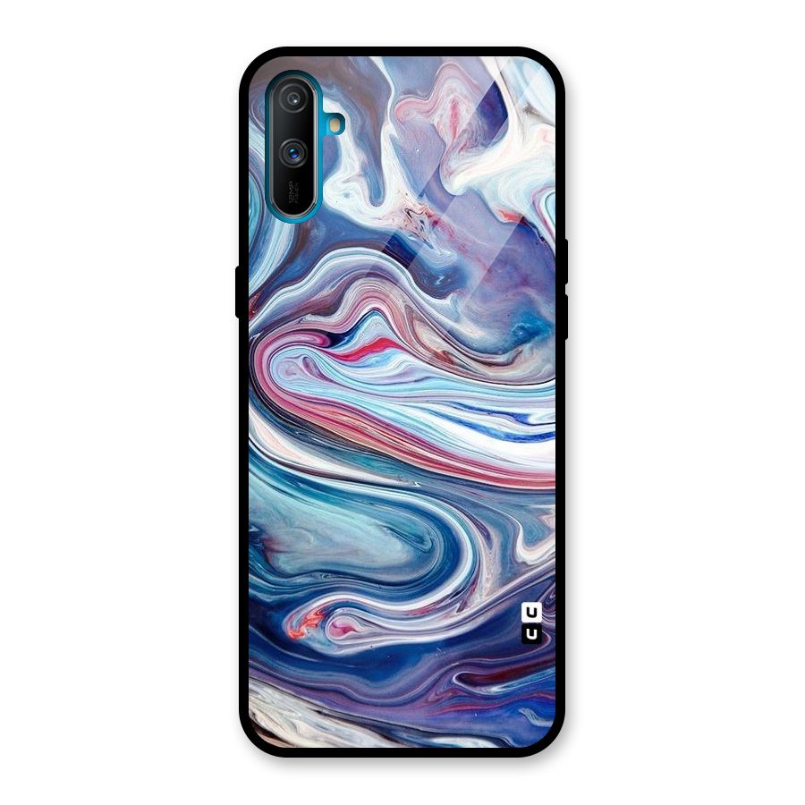 Marble Style Printed Glass Back Case for Realme C3