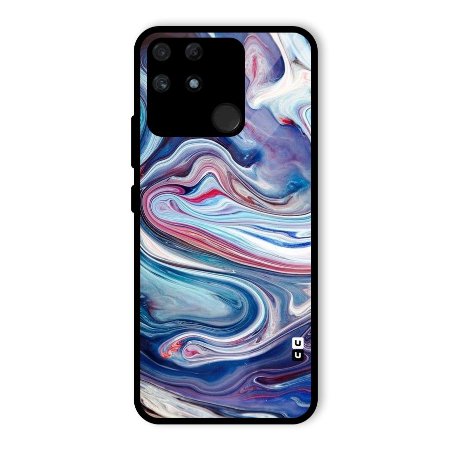 Marble Style Printed Glass Back Case for Realme Narzo 50A