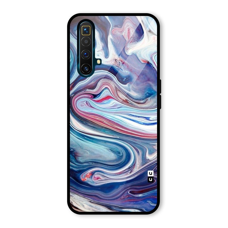 Marble Style Printed Glass Back Case for Realme X3