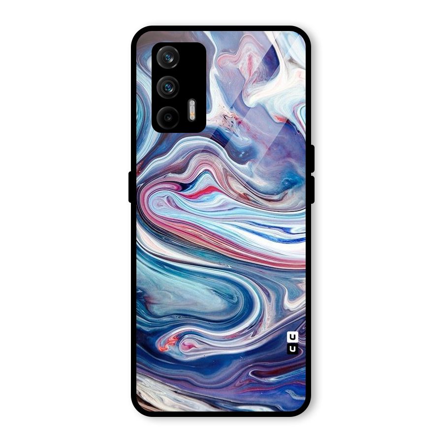 Marble Style Printed Glass Back Case for Realme X7 Max
