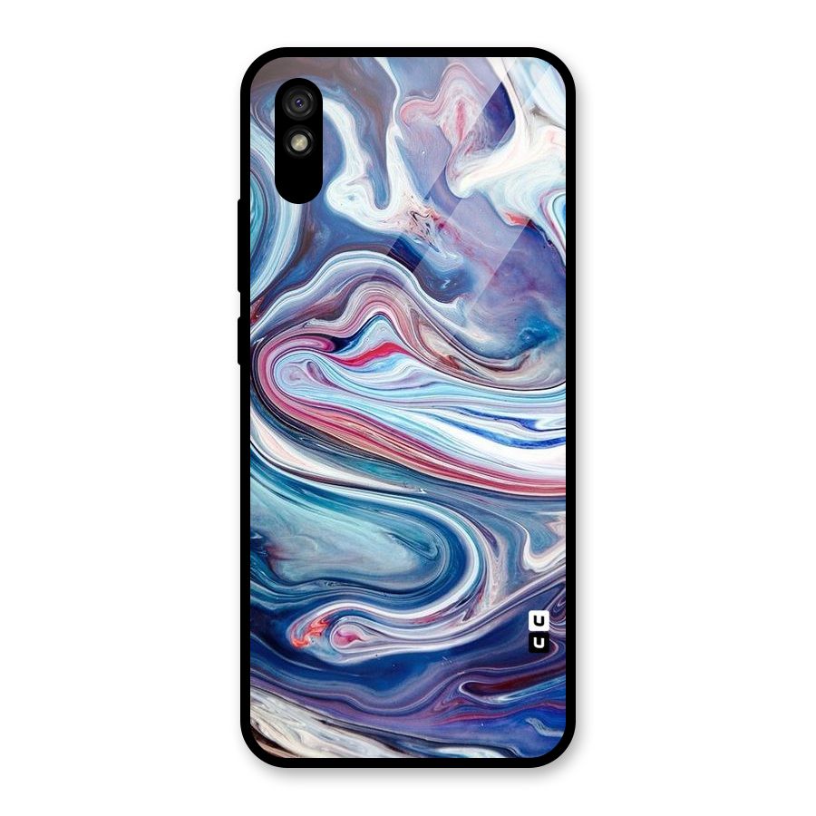 Marble Style Printed Glass Back Case for Redmi 9A