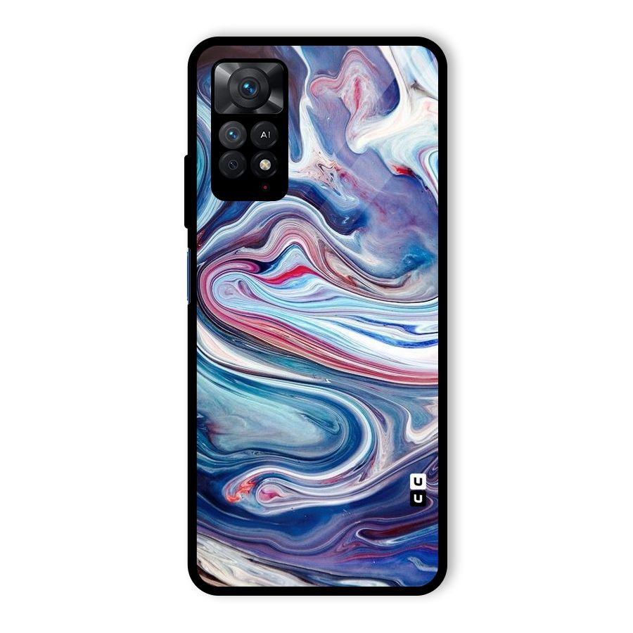 Marble Style Printed Glass Back Case for Redmi Note 11 Pro