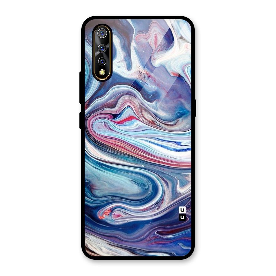 Marble Style Printed Glass Back Case for Vivo S1