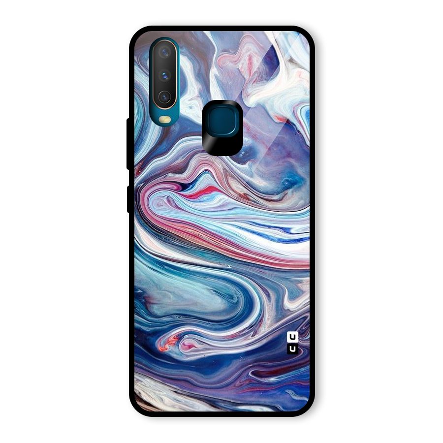 Marble Style Printed Glass Back Case for Vivo U10