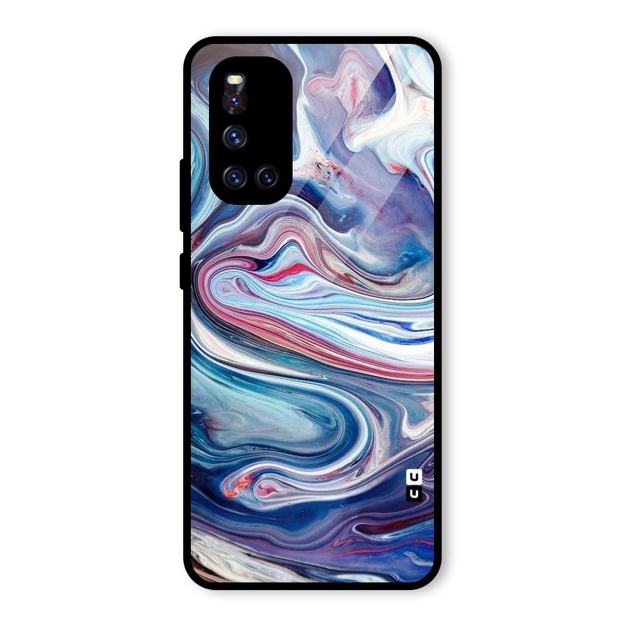 Marble Style Printed Glass Back Case for Vivo V19