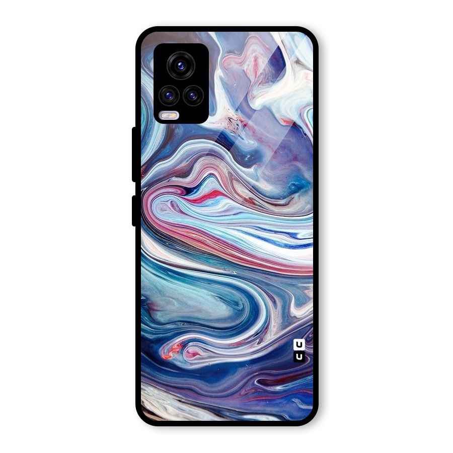 Marble Style Printed Glass Back Case for Vivo V20