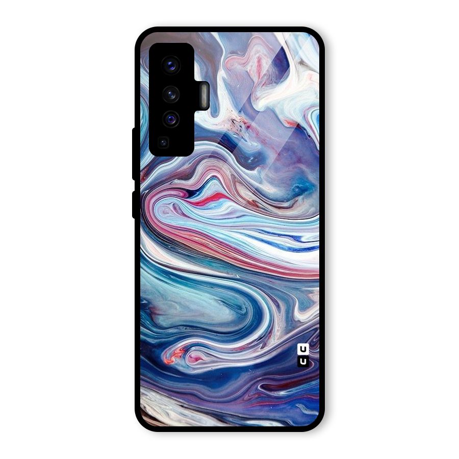 Marble Style Printed Glass Back Case for Vivo X50