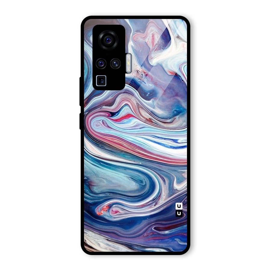 Marble Style Printed Glass Back Case for Vivo X50 Pro