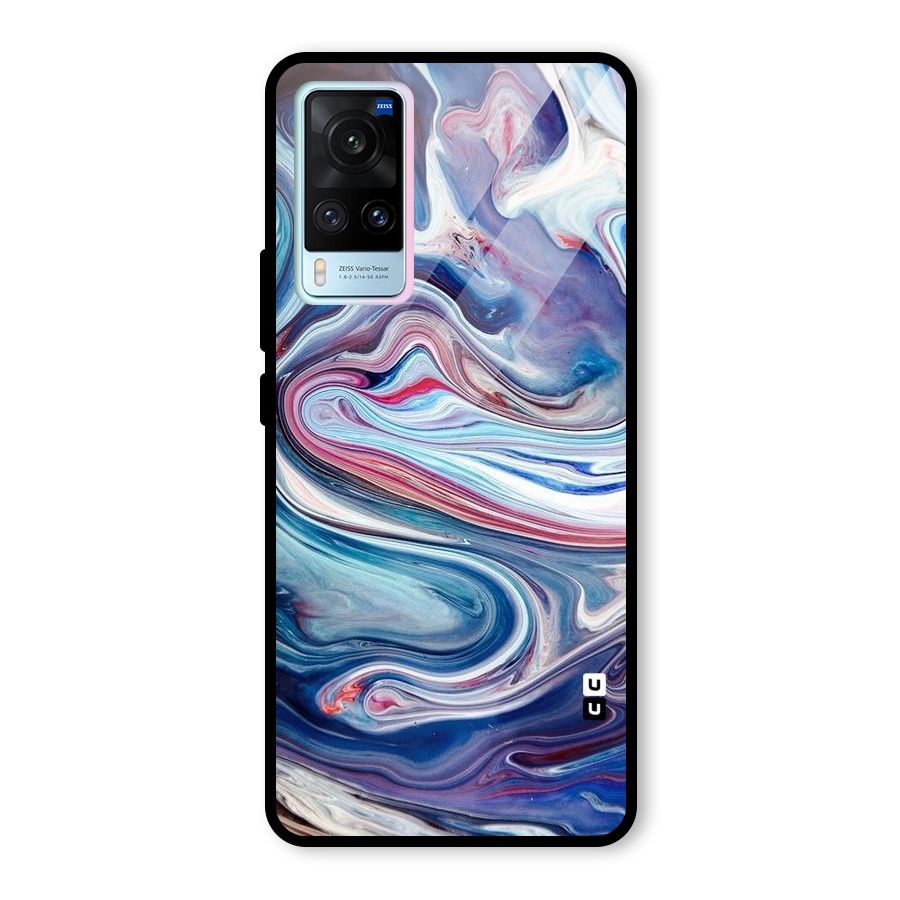 Marble Style Printed Glass Back Case for Vivo X60