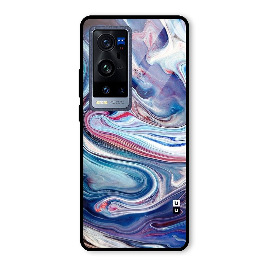 Marble Style Printed Glass Back Case for Vivo X60 Pro Plus