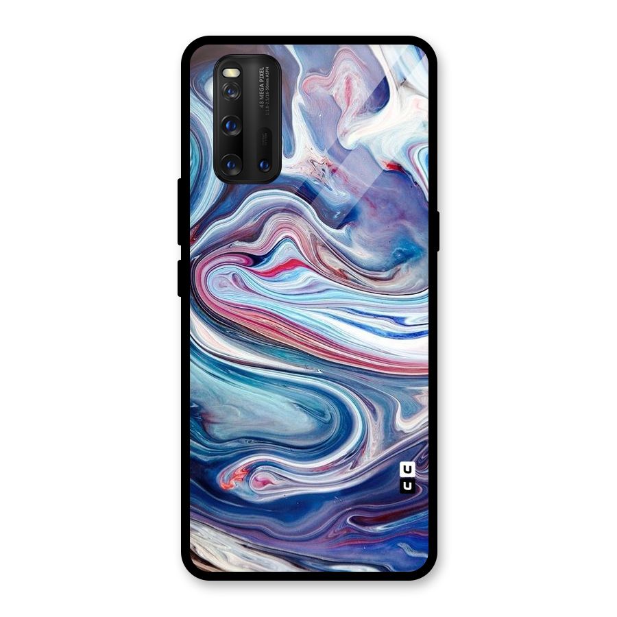 Marble Style Printed Glass Back Case for Vivo iQOO 3