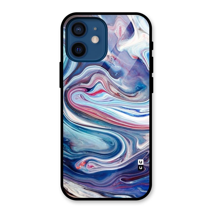Marble Style Printed Glass Back Case for iPhone 12 Mini