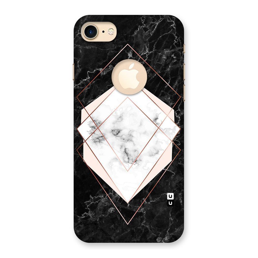 Marble Texture Print Back Case for iPhone 7 Logo Cut