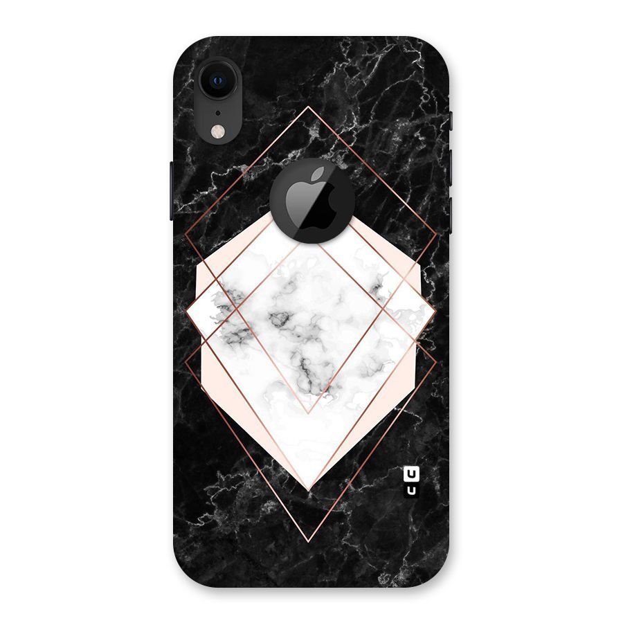 Marble Texture Print Back Case for iPhone XR Logo Cut