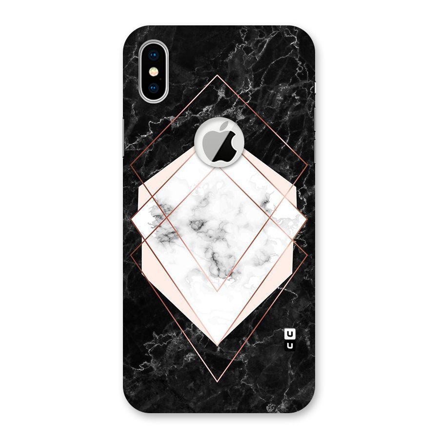 Marble Texture Print Back Case for iPhone X Logo Cut