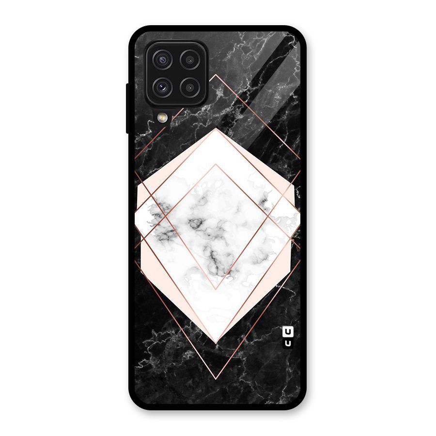 Marble Texture Print Glass Back Case for Galaxy A22 4G