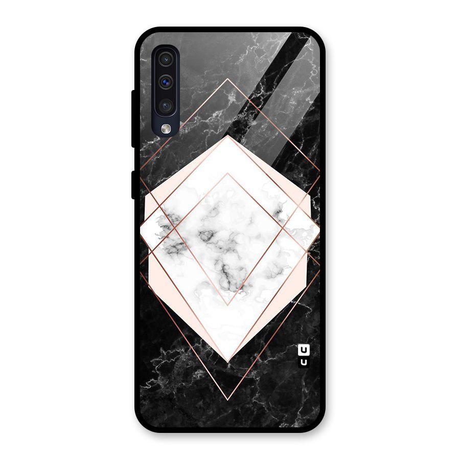 Marble Texture Print Glass Back Case for Galaxy A50