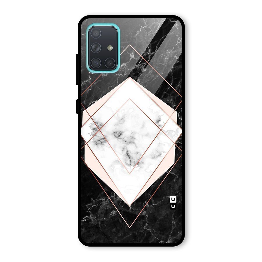 Marble Texture Print Glass Back Case for Galaxy A71