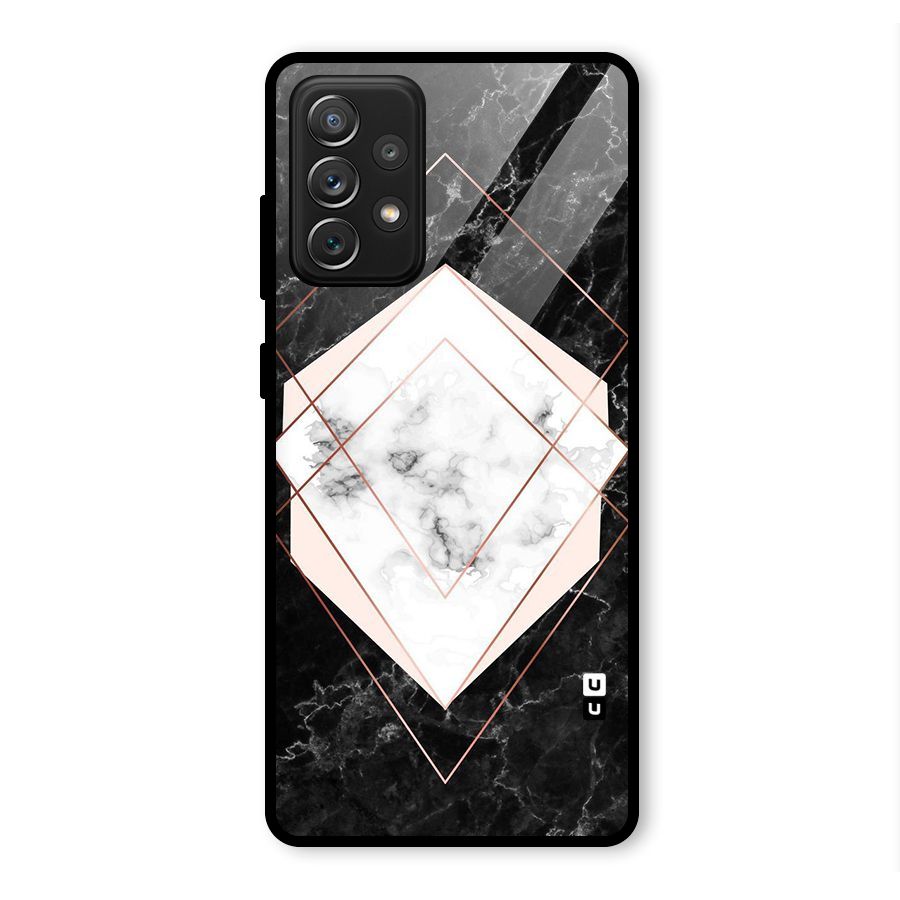Marble Texture Print Glass Back Case for Galaxy A72