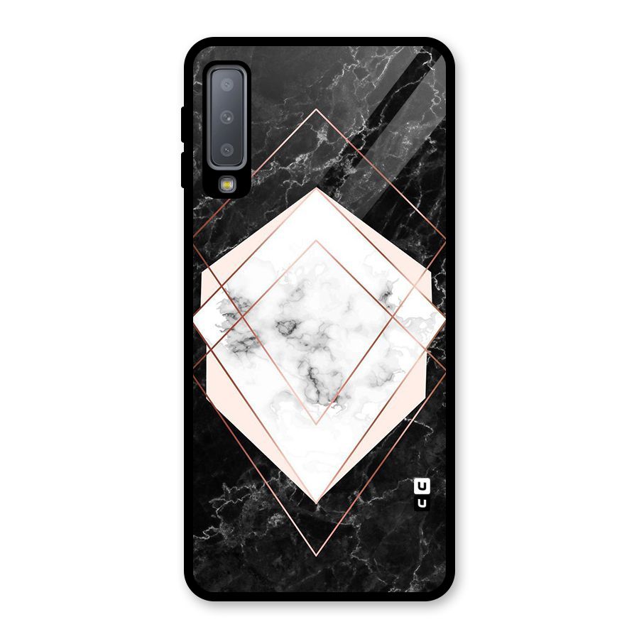 Marble Texture Print Glass Back Case for Galaxy A7 (2018)